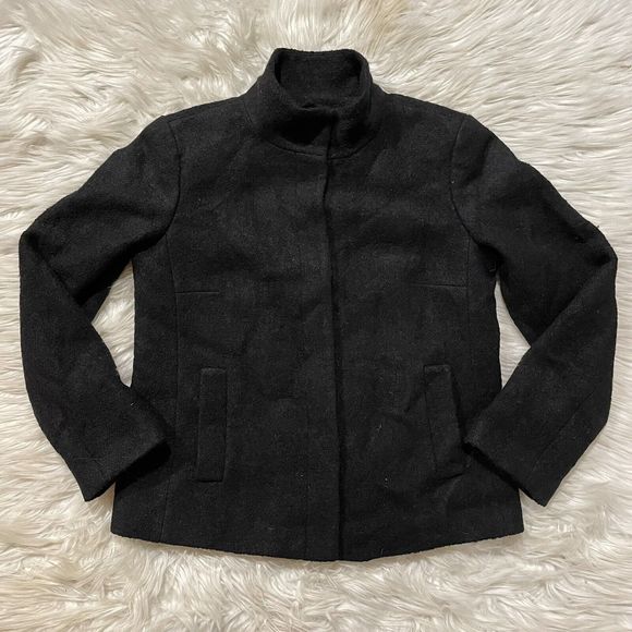 Talbots Jackets & Coats Talbots Peacoat Military Inspired Wool Blend Jacket Black Academia